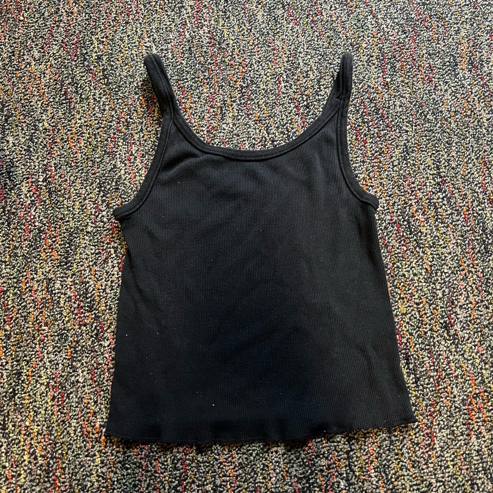 Black Ribbed Tank Top - Picture 2 of 3